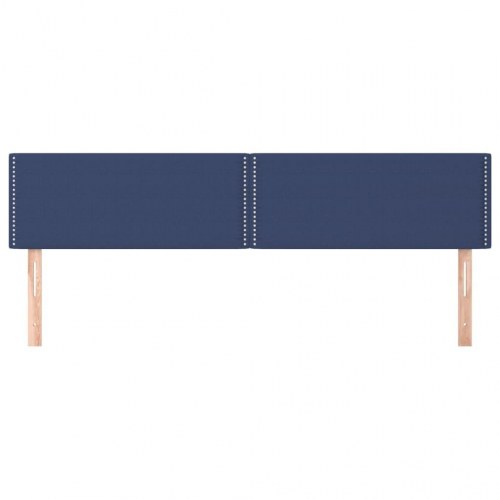 Sengegavl i stof med nitter 160x5x78/88 cm - blå