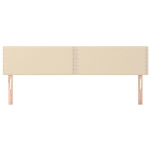 Sengegavle 2 stk. 100x5x78/88 cm stof cremefarvet