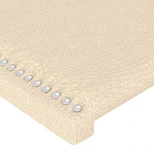 Sengegavle 2 stk. 100x5x78/88 cm stof cremefarvet