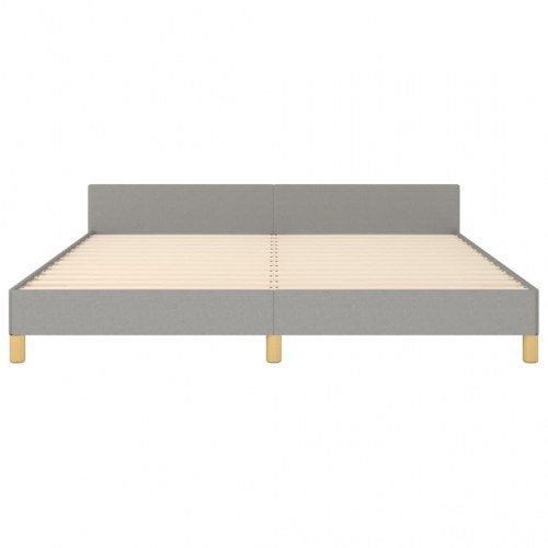 Sengeramme med sengegavl 160x200 cm - stof, lysegrå