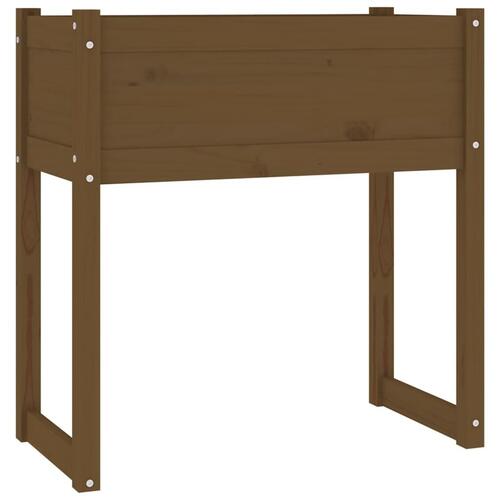 Plantekasse 78x40x81 cm massivt fyrretræ gyldenbrun