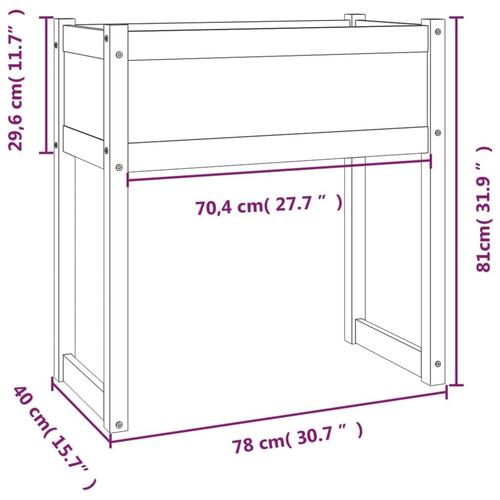 Plantekasse 78x40x81 cm massivt fyrretræ gyldenbrun