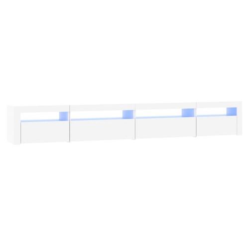 Tv-skab med LED-lys 270x35x40 cm hvid