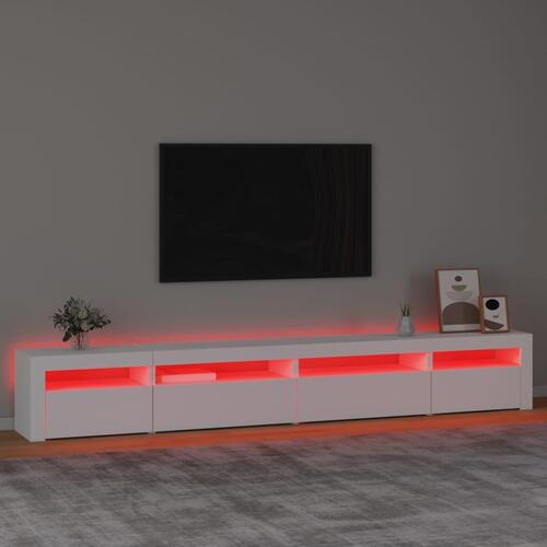 Tv-skab med LED-lys 270x35x40 cm hvid