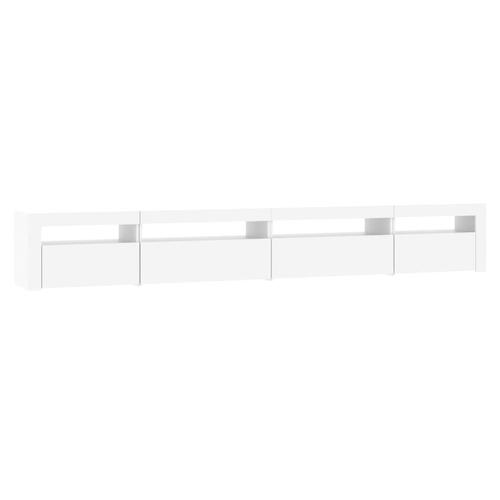 Tv-skab med LED-lys 270x35x40 cm hvid