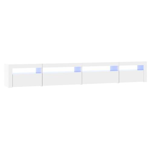 Tv-skab med LED-lys 270x35x40 cm hvid højglans