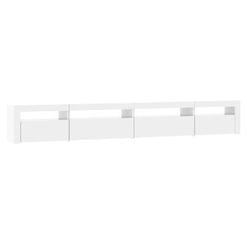 Tv-skab med LED-lys 270x35x40 cm hvid højglans