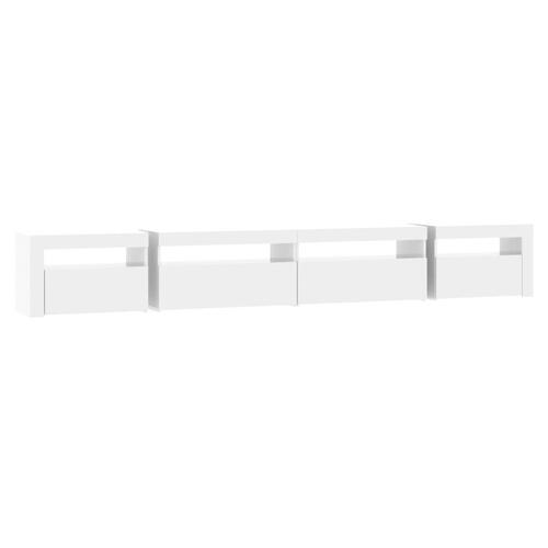 Tv-skab med LED-lys 270x35x40 cm hvid højglans
