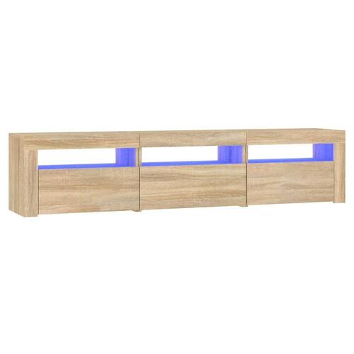 Tv-bord med LED-lys 180x35x40 cm sonoma-eg