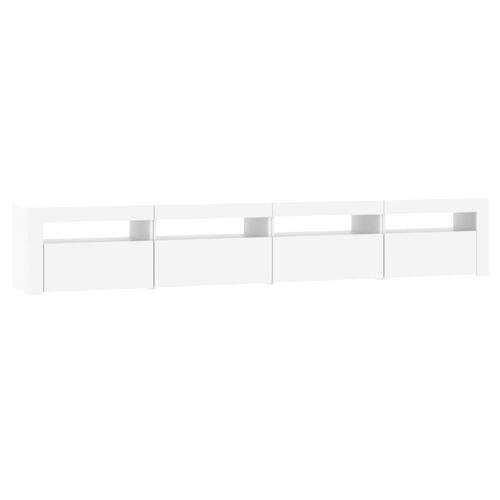 Tv-skab med LED-lys 240x35x40 cm hvid