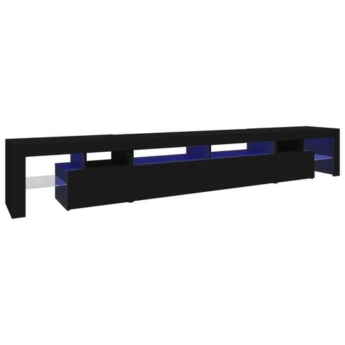 Tv-skab med LED-lys 260x36,5x40 cm sort