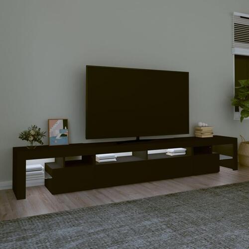 Tv-skab med LED-lys 260x36,5x40 cm sort