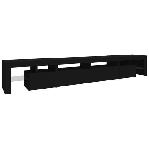 Tv-skab med LED-lys 260x36,5x40 cm sort