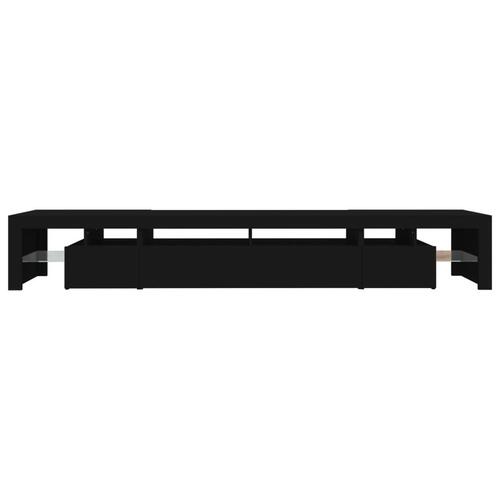 Tv-skab med LED-lys 260x36,5x40 cm sort