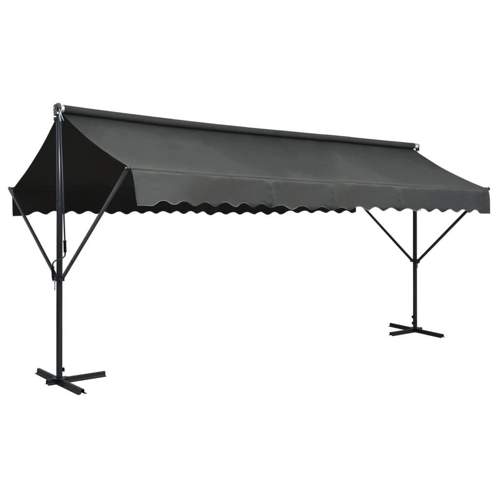 Fritstående markise 500 x 300 cm antracitgrå