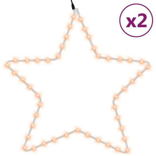 Julestjerner 2 stk. 56 cm 48 LED'er varmt hvidt lys