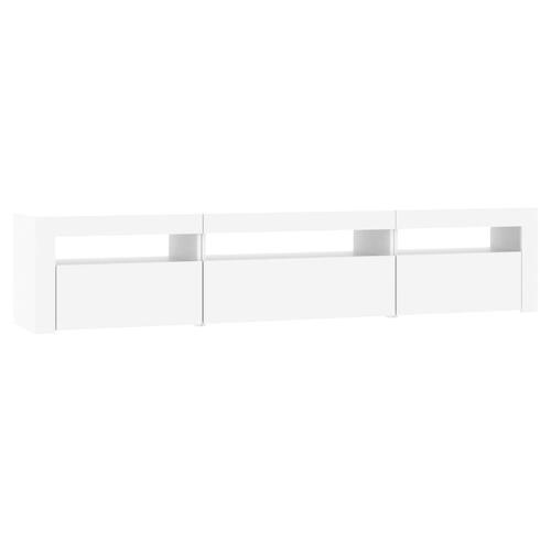 Tv-skab med LED-lys 195x35x40 cm hvid