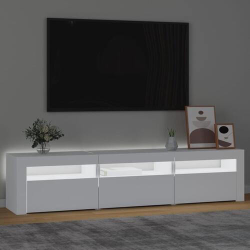 Tv-skab med LED-lys 180x35x40 cm hvid