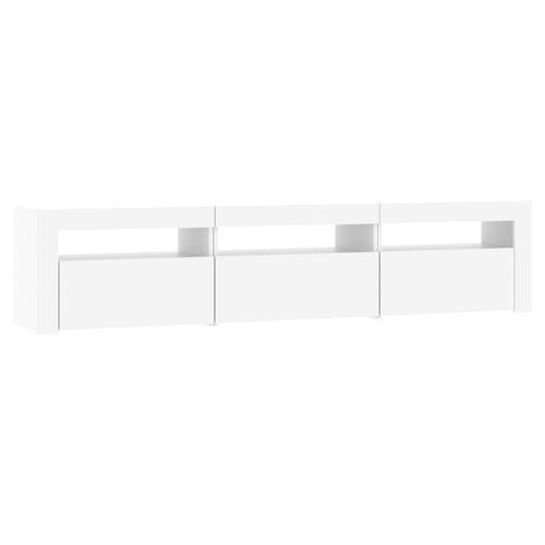 Tv-skab med LED-lys 180x35x40 cm hvid