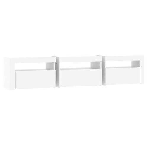 Tv-skab med LED-lys 180x35x40 cm hvid