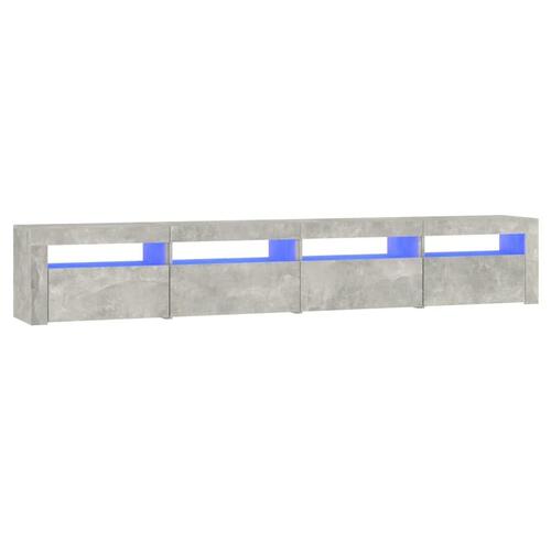Sengebord med LED-lys 240x35x40 cm betongrå