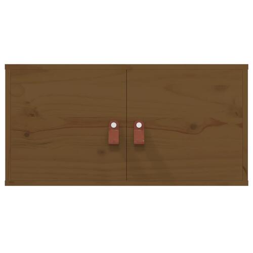 Vægskab 60x30x30 cm massivt fyrretræ gyldenbrun