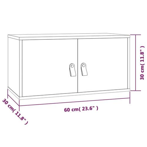 Vægskab 60x30x30 cm massivt fyrretræ gyldenbrun