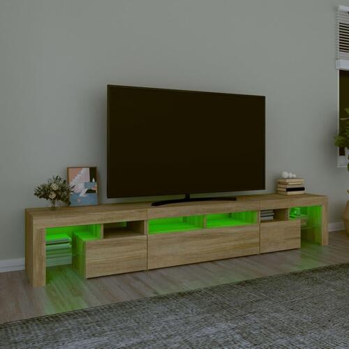 Tv-skab med LED-lys 230x36,5x40 cm sonoma-eg