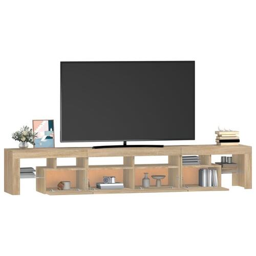 Tv-skab med LED-lys 230x36,5x40 cm sonoma-eg