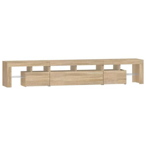 Tv-skab med LED-lys 230x36,5x40 cm sonoma-eg