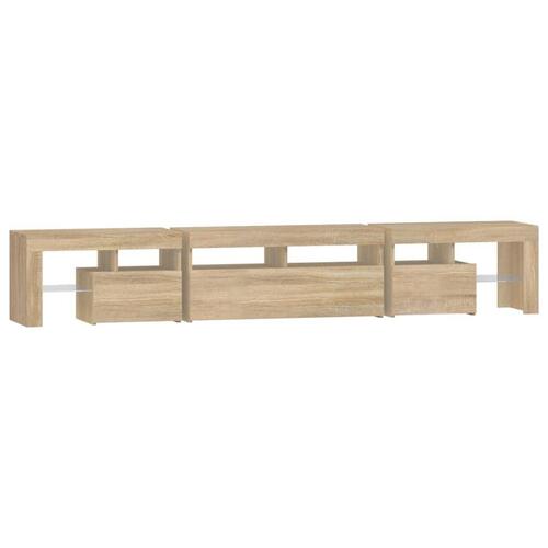 Tv-skab med LED-lys 230x36,5x40 cm sonoma-eg