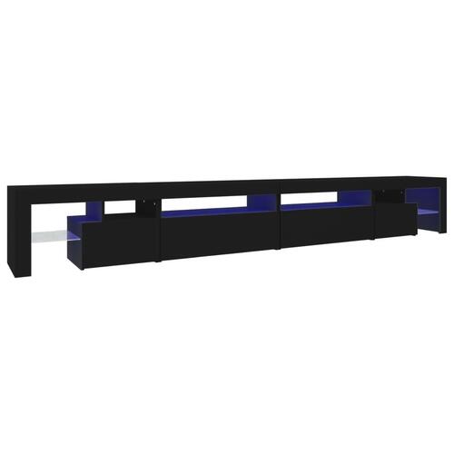 Tv-bord med LED-lys 290x36,5x40 cm sort