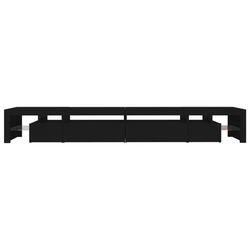 Tv-bord med LED-lys 290x36,5x40 cm sort