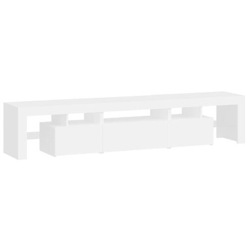 Tv-skab med LED-lys 200x36,5x40 cm hvid