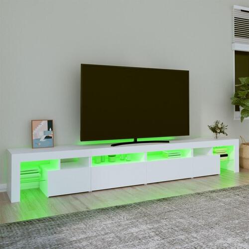 Tv-skab med LED-lys 260x36,5x40 cm hvid