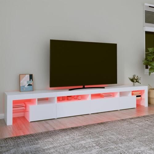 Tv-skab med LED-lys 260x36,5x40 cm hvid