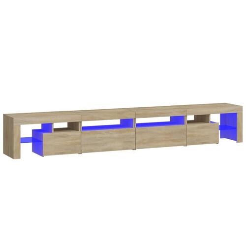 Tv-skab med LED-lys 260x36,5x40 cm sonoma-eg