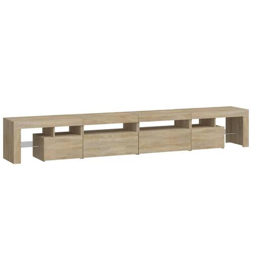 Tv-skab med LED-lys 260x36,5x40 cm sonoma-eg
