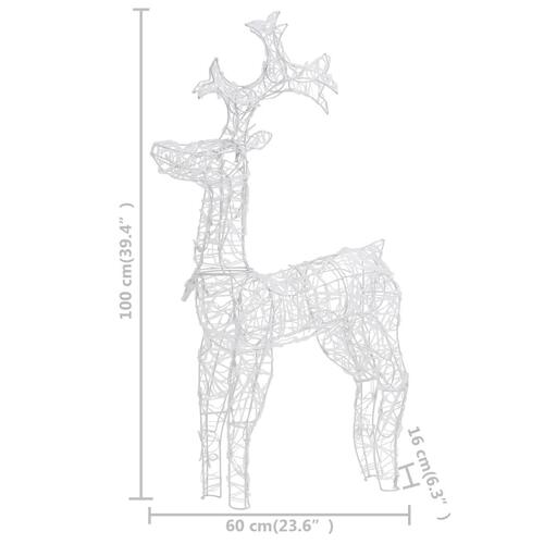 Julerensdyr 2 stk. 60x16x100 cm akryl