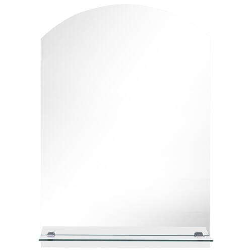 Vægspejl med hylde 50x70 cm hærdet glas