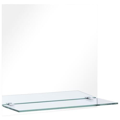 Vægspejl med hylde 30x30 cm hærdet glas