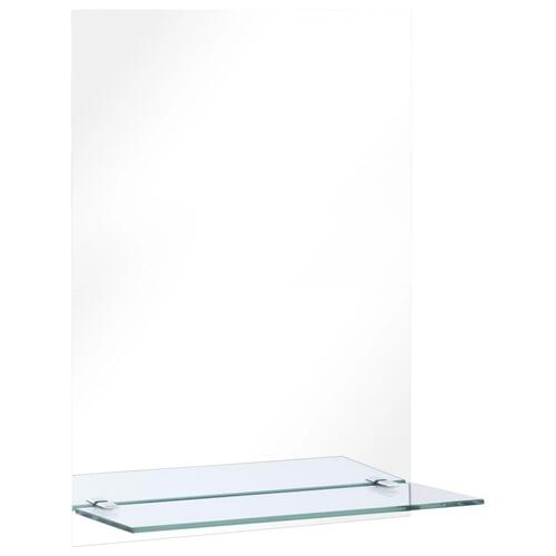 Vægspejl med hylde 40x60 cm hærdet glas
