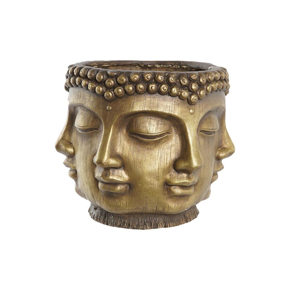 Urtepotter - gylden, cirkulær Buddha, sæt á 2 (34 × 34 × 30 cm og 30 × 34 × 30 cm)