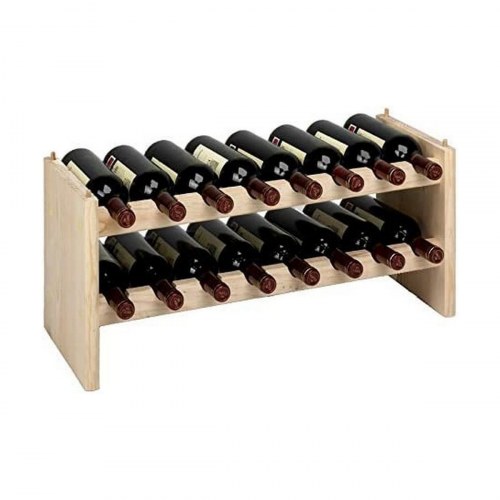 Astigarraga Merlot flaskereol - brun fyrretræ, 16 flasker (68,8 × 25 × 30 cm)