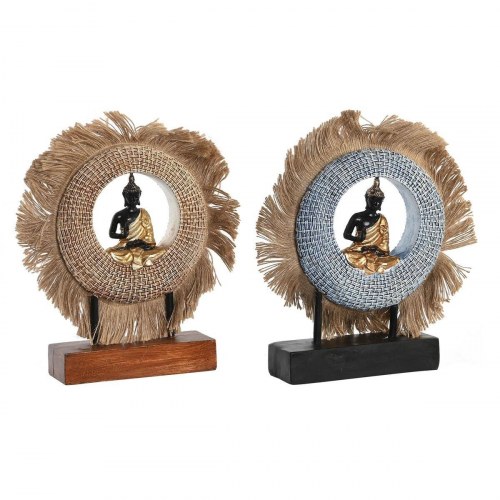Dekoration Buddha figur - , beige/blå, 19 × 6 × 25 cm (2 stk.)