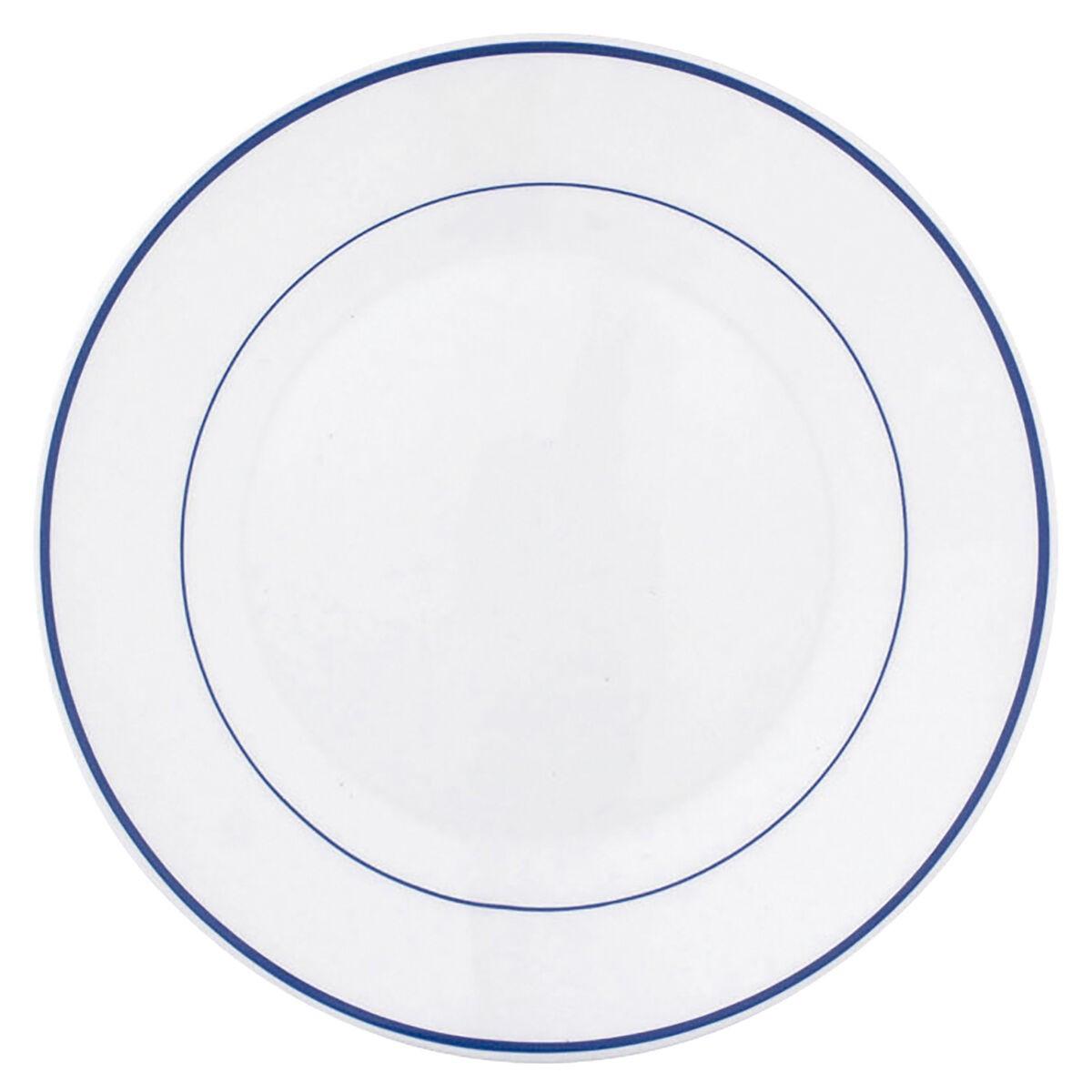Arcoroc desserttallerken i glas, to-farvet blå kant, 19,5 cm - 6 stk.