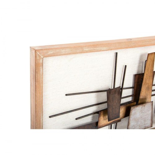 Vægdekoration, abstrakt metal i natur/gylden - 120 × 40 × 5,5 cm (sæt med 2)