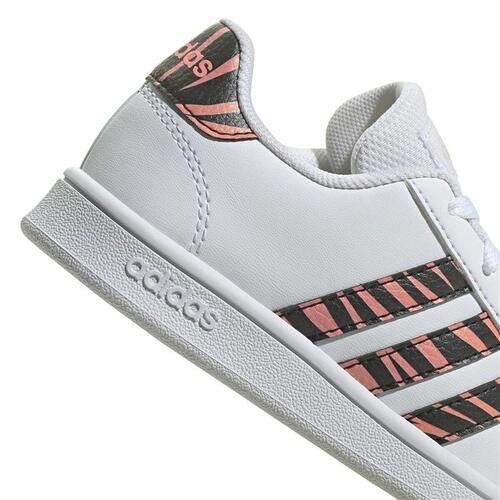 Sportssko til børn Adidas Grand Court Print Hvid 39 1/3