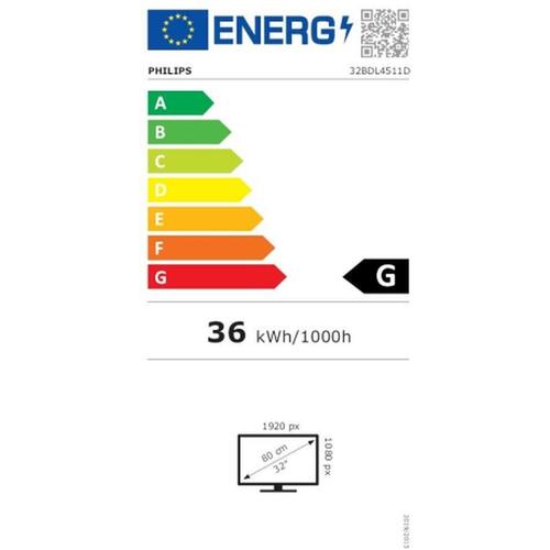 Skærm Videowall Philips 32BDL4511D/00 32" 240 Hz 50-60 Hz