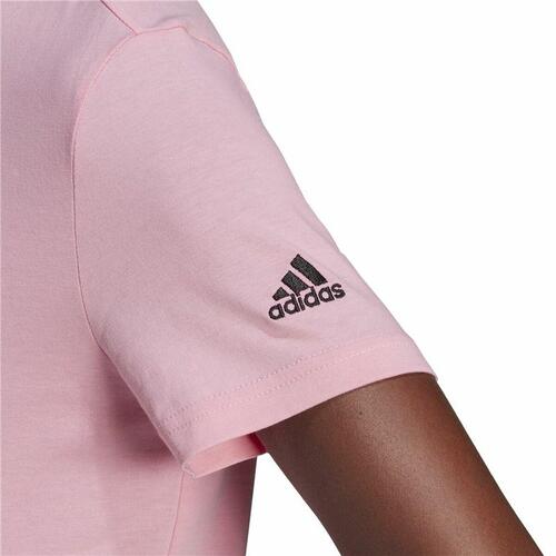 Kortærmet T-shirt til Kvinder Adidas Loungewear Essentials Slim Logo Pink S